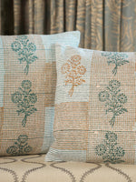 Cotton Green Colour Floral Cushion Covers - SanskrutiHomes