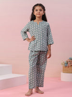 Elephant Printed Cotton Kids Night Suit - SanskrutiHomes