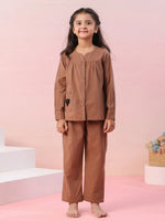 Brown Color Cotton Kids Night Suit - SanskrutiHomes