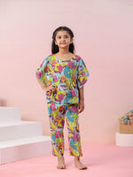 Multi Floral Printed Cotton Kids Night Suits - SanskrutiHomes