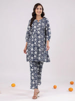 Pure Cotton Floral Night Suit Set for Women - SanskrutiHomes
