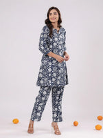 Pure Cotton Floral Night Suit Set for Women - SanskrutiHomes