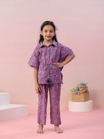 Floral Printed Cotton Night Suit for Kids - SanskrutiHomes