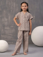 Kids Geometric Printed Cotton Night Suit - SanskrutiHomes