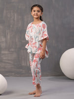 Floral Printed Cotton Night Suit for Kids - SanskrutiHomes