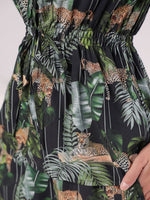Black Flower Printed Night Suit Set - SanskrutiHomes
