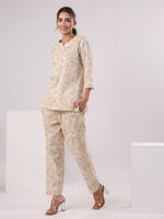 Brown Flower Printed Night Suit Set - SanskrutiHomes