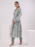 Blue & White 3 Piece Robe Loungewear Set - SanskrutiHomes