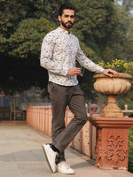 Men's Pure Cotton Off White Casual Shirt - SanskrutiHomes