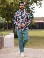 Men's Floral Print Pure Viscose Rayon Multi Colour Casual Shirt - SanskrutiHomes