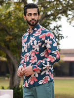 Men's Floral Print Pure Viscose Rayon Multi Colour Casual Shirt - SanskrutiHomes
