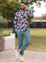 Men's Floral Print Pure Viscose Rayon Multi Colour Casual Shirt - SanskrutiHomes