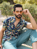 Men's Floral Print Pure Viscose Rayon Multi Colour Casual Shirt - SanskrutiHomes