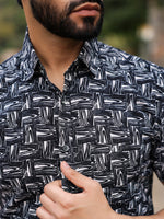 Men's Pure Cotton Black Casual Shirt - SanskrutiHomes