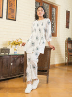 Pintuck white Cotton Co-Ord Set - SanskrutiHomes