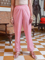 Pink Cotton Kurta for Women - SanskrutiHomes