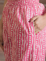 Floral Printed Pure Cotton Straight Kurta With Trousers & Dupatta - SanskrutiHomes