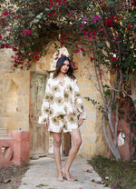 Cream Color Floral Printed Linen Co-ords Set - SanskrutiHomes