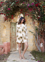 Cream Color Floral Printed Linen Co-ords Set - SanskrutiHomes