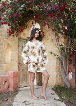 Cream Color Floral Printed Linen Co-ords Set - SanskrutiHomes