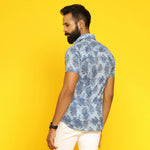 Sanskruti Homes Light Blue Cotton Printed Shirt - SanskrutiHomes