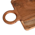 Acacia Wood Serving Board with Cup Holder and Handle - SanskrutiHomes