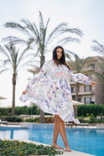Floral Printed Cotton Dress for Women - SanskrutiHomes