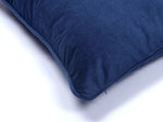 Blue Solid Print Velvet Cushion Cover - SanskrutiHomes