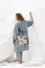 Set of 3 Grey Cotton Night Suit Set - SanskrutiHomes