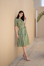 Grey Floral Printed Cotton Dress for Women - SanskrutiHomes
