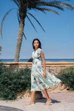 Floral Printed V-Neck Dress for Women - SanskrutiHomes