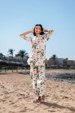 Floral Printed Night Suit Set for Women - SanskrutiHomes