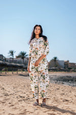 Floral Printed Night Suit Set for Women - SanskrutiHomes
