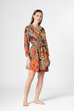 Multicolor V-Neck Dress for Women - SanskrutiHomes