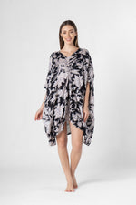 Black Flower Printed Night Dress - SanskrutiHomes