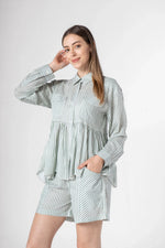 Cotton Strips Printed Co-ords Set with Shorts - SanskrutiHomes