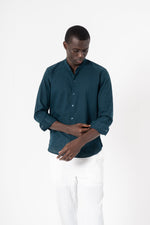 Blue Solid Print Full Sleeve Shirt - SanskrutiHomes