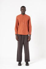 Orange Solid Print Full Sleeve Shirt - SanskrutiHomes