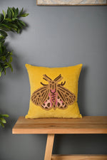 Yellow Beetle Design Velvet Cushion Cover - SanskrutiHomes