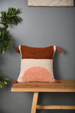 Multicolor Truffted Cotton Cushion Cover - SanskrutiHomes