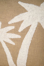 Beige Truffted Coconut Tree Design Cushion Cover - SanskrutiHomes