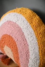 Half Round Shape Multicolor Truffted Cushion Cover - SanskrutiHomes
