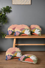 Multicolor Half Round Truffted Cotton Cushion Cover - SanskrutiHomes