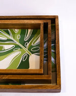 PRINTED RECTANGLE TRAY SET OF 3 - SanskrutiHomes