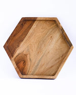 HEXAGON SHAPE WODEEN PLATE - SanskrutiHomes