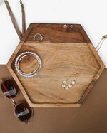 HEXAGON SHAPE WODEEN PLATE - SanskrutiHomes