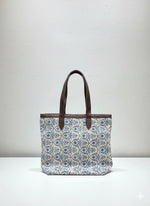 Grey Ethnic Print Cotton Tote Bag for Women - SanskrutiHomes