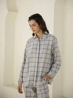 Check Printed Winter Cotton Night Suit Set - SanskrutiHomes