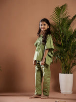 Green Kaftan Winter Night Suit for Kids - SanskrutiHomes