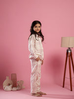 Pink Checked Printed Cotton Winter Night Suit for Kids - SanskrutiHomes